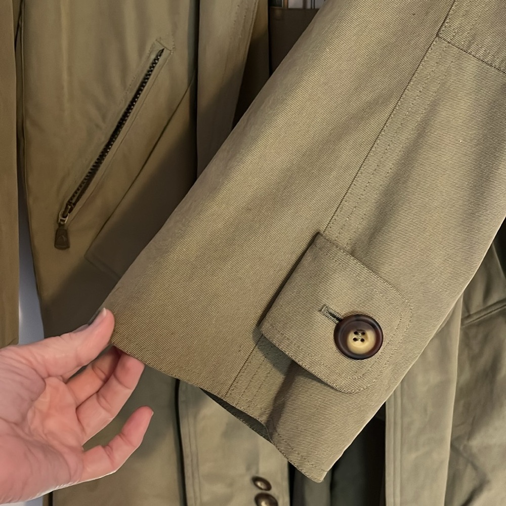 NWT vintage Barney’s NY men’s dark tan trench cost with brown collar - Picture 15 of 15